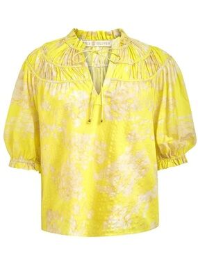 Marie Oliver Finley Yellow Floral Peasant Blouse